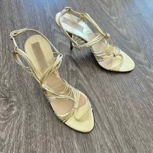 Michael Kors Collection Gold Strap Heel Sandals Size 7